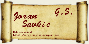Goran Savkić vizit kartica